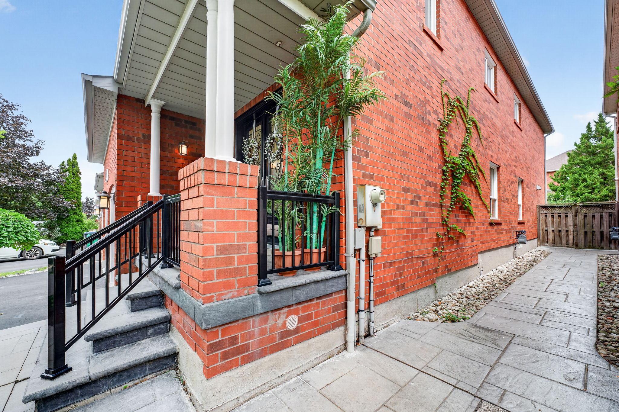 Front entrance with iron door